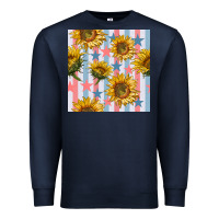Navy patriotic sunflowers stripes and stars seamless patrern Premium Sweatshirt - BundleAndBundleShop