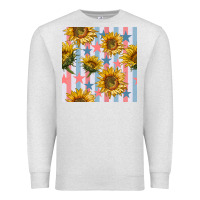 Oatmeal Heather patriotic sunflowers stripes and stars seamless patrern Premium Sweatshirt - BundleAndBundleShop