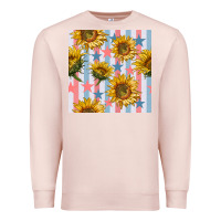 Pale Pink patriotic sunflowers stripes and stars seamless patrern Premium Sweatshirt - BundleAndBundleShop