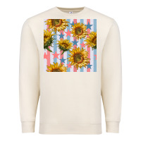 Sandshell patriotic sunflowers stripes and stars seamless patrern Premium Sweatshirt - BundleAndBundleShop