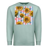 Seafoam patriotic sunflowers stripes and stars seamless patrern Premium Sweatshirt - BundleAndBundleShop