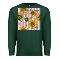 Sports Green patriotic sunflowers stripes and stars seamless patrern Premium Sweatshirt - BundleAndBundleShop