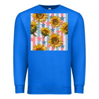 True Royal patriotic sunflowers stripes and stars seamless patrern Premium Sweatshirt - BundleAndBundleShop