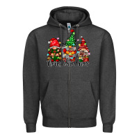 Charcoal Heather merry christmas gnomes Zipper Hoodie - CowhideDigitalArt