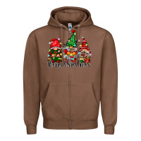 Chestnut merry christmas gnomes Zipper Hoodie - CowhideDigitalArt