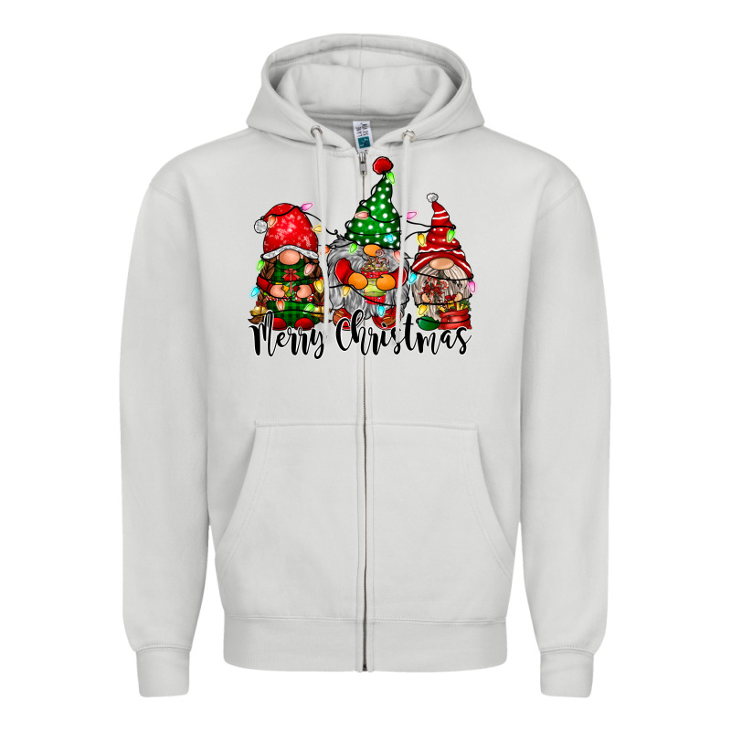 Merry Christmas Gnomes Zipper Hoodie by CowhideDigitalArt | Teevron