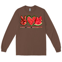 Chestnut peace love watermelon Long Sleeve Tee - texasbilliewilder