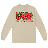 Mushroom peace love watermelon Long Sleeve Tee - texasbilliewilder