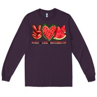 Plum peace love watermelon Long Sleeve Tee - texasbilliewilder