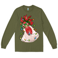 Army Green christmas rooster with lights Long Sleeve Tee - RanaPortraitStore