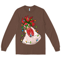 Chestnut christmas rooster with lights Long Sleeve Tee - RanaPortraitStore