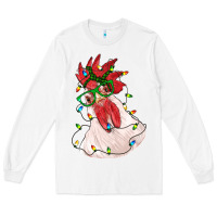 White christmas rooster with lights Long Sleeve Tee - RanaPortraitStore