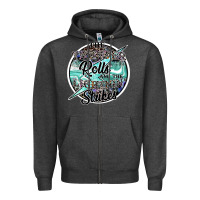 Charcoal Heather the thunder rolls and the lightnin strikes Zipper Hoodie - SublimationCraftShop