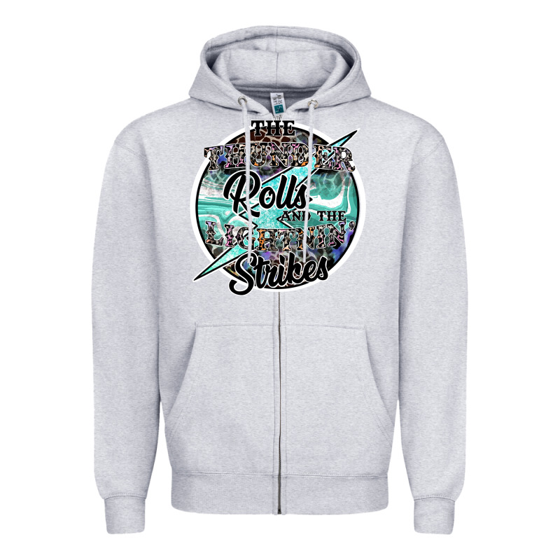 The Thunder Rolls And The Lightnin Strikes Zipper Hoodie by SublimationCraftShop | Teevron