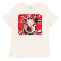 Bone valentine's day glitter hearts pig Ladies Tee - BarkalooDesign