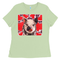 Matcha valentine's day glitter hearts pig Ladies Tee - BarkalooDesign