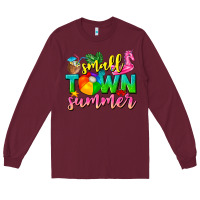 Burgundy small town summer tbw Long Sleeve Tee - texasbilliewilder