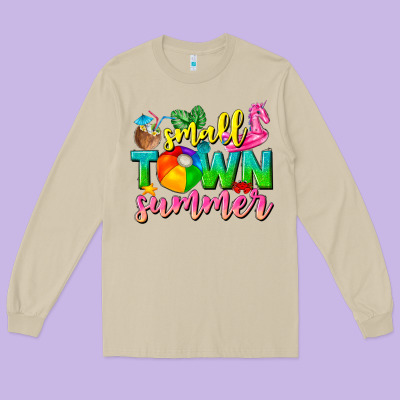 Small Town Summer Tbw Long Sleeve Tee Designed By Texasbilliewilder