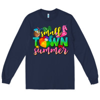 Navy small town summer tbw Long Sleeve Tee - texasbilliewilder