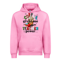 Fuchsia Pink coffee gives me teacher power Urban Hoodie - NancyCooperArtShop