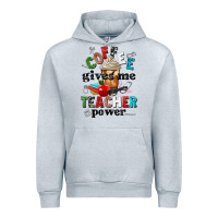 Heather Grey coffee gives me teacher power Urban Hoodie - NancyCooperArtShop
