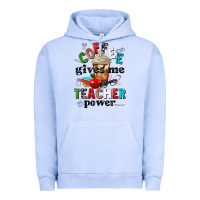 Pigment Grape Ice coffee gives me teacher power Urban Hoodie - NancyCooperArtShop