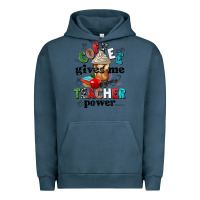 Pigment Midnight Navy coffee gives me teacher power Urban Hoodie - NancyCooperArtShop