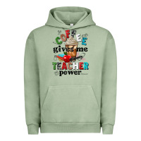 Pigment Oil Green coffee gives me teacher power Urban Hoodie - NancyCooperArtShop