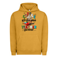 Pigment Peanut Butter coffee gives me teacher power Urban Hoodie - NancyCooperArtShop