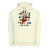 Pigment Pistachio coffee gives me teacher power Urban Hoodie - NancyCooperArtShop