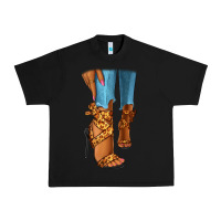 Black Leopard heels black fashion girl Urban Heavy Tee - RanaPortraitStore