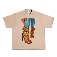 Burro Leopard heels black fashion girl Urban Heavy Tee - RanaPortraitStore