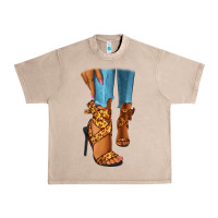 French Oak Leopard heels black fashion girl Urban Heavy Tee - RanaPortraitStore