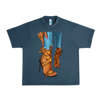 Midnight Navy Leopard heels black fashion girl Urban Heavy Tee - RanaPortraitStore