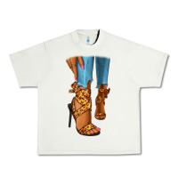 Pistachio Leopard heels black fashion girl Urban Heavy Tee - RanaPortraitStore