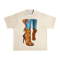 Sandshell Leopard heels black fashion girl Urban Heavy Tee - RanaPortraitStore