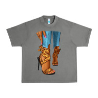 Tornado Leopard heels black fashion girl Urban Heavy Tee - RanaPortraitStore