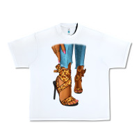 White Leopard heels black fashion girl Urban Heavy Tee - RanaPortraitStore