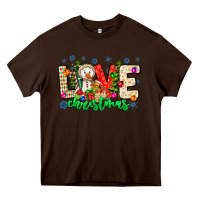 Chocolate Brown love Christmas Heavy Core Tee - CowhideDigitalArt