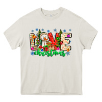 Cream love Christmas Heavy Core Tee - CowhideDigitalArt