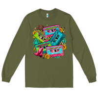 Army Green 90's country cassette tapes Long Sleeve Tee - Zillion Design Studio