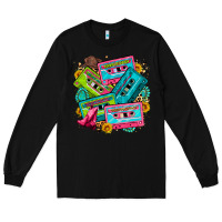 Black 90's country cassette tapes Long Sleeve Tee - Zillion Design Studio