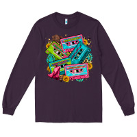 Plum 90's country cassette tapes Long Sleeve Tee - Zillion Design Studio