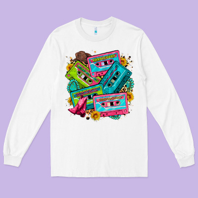 90's Country Cassette Tapes Long Sleeve Tee Designed By Zillion Design Studio