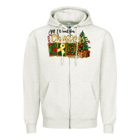 Oatmeal Heather all i want for christmas is cure childhood cancer Zipper Hoodie - FaDigitalArtStudio