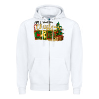White all i want for christmas is cure childhood cancer Zipper Hoodie - FaDigitalArtStudio