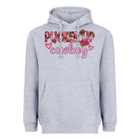 Heather Grey pucker up cowboy Heavyweight Hoodie - JahusDesignShop