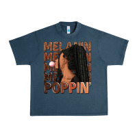 Midnight Navy Melanin poppin' afro woman Urban Heavy Tee - RanaPortraitStore