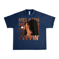 Navy Melanin poppin' afro woman Urban Heavy Tee - RanaPortraitStore