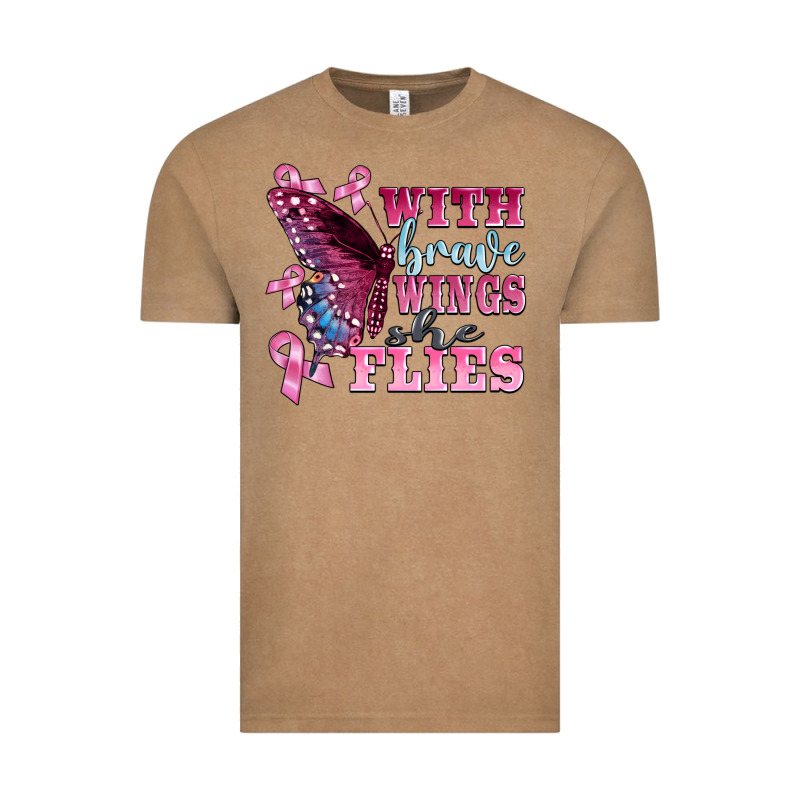 With Brave Wings She Flies Vintage Tee by BarkalooDesign | Teevron